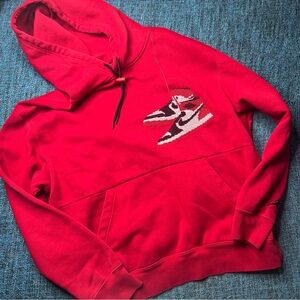 Nike Jordan 1 Jumpan Holiday Pullover Hoodie in Red